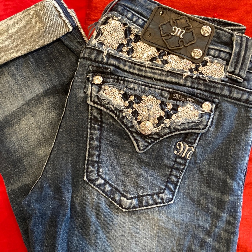 Miss Me size 28 dark denim Boyfriend Capris